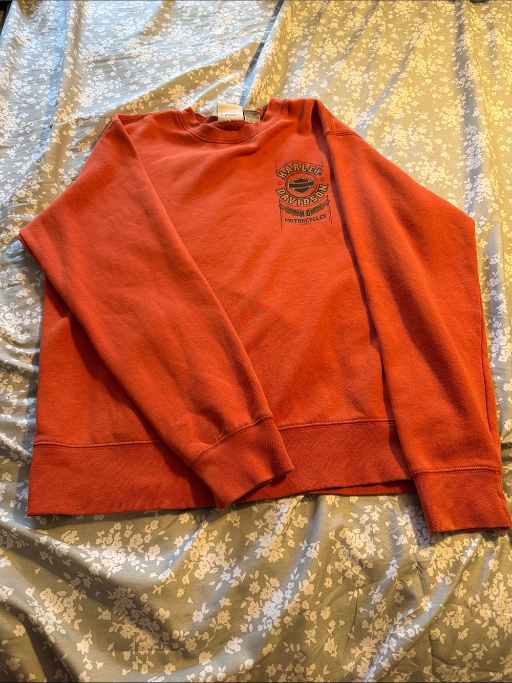 Harley-Davidson Men's Rust Orange Crewneck Sweatshirt - Picture 1 of 6
